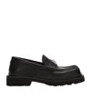 Dolce & Gabbana Black Logo-plaque Leather Loafers. In Black