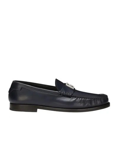 Dolce & Gabbana Logo-plaque Leather Loafers In Black