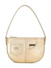 Dolce & Gabbana Logo-plaque Leather Shoulder Bag In Gold