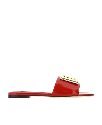 DOLCE & GABBANA DOLCE  GABBANA LOGO PLAQUE SLIP-ON SLIDES