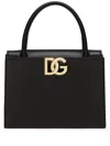 Dolce & Gabbana Logo-plaque Leather Tote Bag In Black