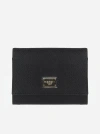 DOLCE & GABBANA LOGO-PLAQUE LEATHER TRIFOLD WALLET