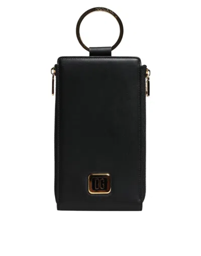 Dolce & Gabbana Logo Plaque Leather Wallet In Black