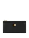 Dolce & Gabbana Large Calfskin Card Holder With Dg Logo In Black