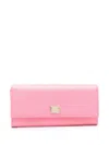 Dolce & Gabbana Logo-plaque Leather Wallet In Pink