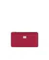 Dolce & Gabbana Large Cardholder In Dauphine Leather In Red