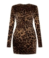 Dolce & Gabbana Short Chenille Jacquard Dress In Brown