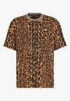 Dolce & Gabbana Leopard-print Cotton T-shirt In Brown