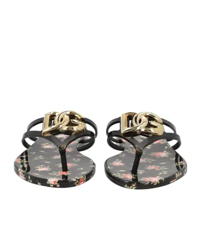 Dolce & Gabbana Logo-detail Flip-flops In Black