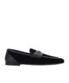 Dolce & Gabbana Ariosto Black Loafers With Metallic Dg Logo Plate On The Front In Leather And Suede Man In Black