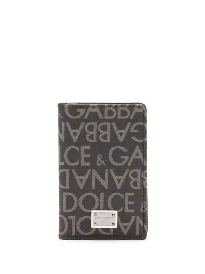 DOLCE & GABBANA LOGO-PLAQUE LOGO-PRINT WALLET