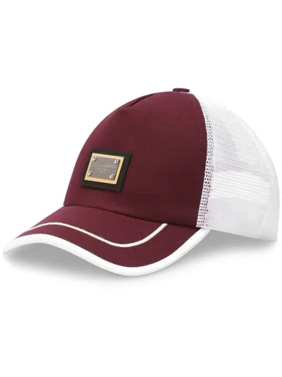Dolce & Gabbana Logo-plaque Mesh-panel Cap In Red