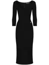 Dolce & Gabbana Viscose Jersey 3/4 Sleeve Midi Dress