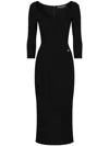 Dolce & Gabbana Black Milano Midi Dress In Black