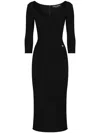 Dolce & Gabbana Black Milano Midi Dress In Black