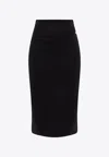 Dolce & Gabbana Viscose Blend Longuette Skirt In Black