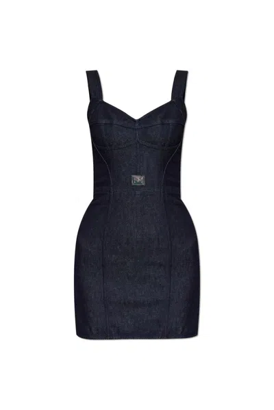 Dolce & Gabbana Denim Mini Dress In Blue