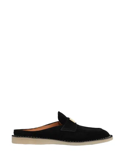 Dolce & Gabbana Logo-plaque Mules In Black