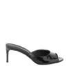 Dolce & Gabbana Logo-plaque Open-toe Mules In Black