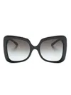 Dolce & Gabbana Logo-plaque Oversize-frame Sunglasses In Black