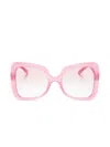 Dolce & Gabbana Logo-plaque Oversize-frame Sunglasses In Pink