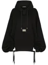 Dolce & Gabbana Logo-plaque Oversized Jersey Hoodie In Black