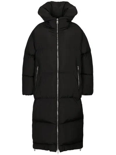DOLCE & GABBANA LOGO-PLAQUE PADDED COAT