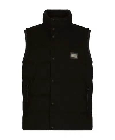 DOLCE & GABBANA DOLCE  GABBANA LOGO PLAQUE QUILTED VEST