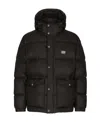 Dolce & Gabbana Puffy Black Coat With High Collar In Black