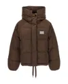 Dolce & Gabbana Logo-plaque Padded Jacket In Green