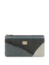 Dolce & Gabbana Logo-plaque Patchwork Wallet In Blue