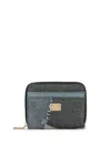 Dolce & Gabbana Logo-plaque Patchwork Wallet In Blue