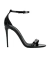Dolce & Gabbana Black Sandals With Dg Logo Detail In Patent Leather Woman In Black