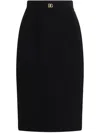 Dolce & Gabbana Logo-plaque Pencil Skirt In Black