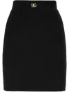 Dolce & Gabbana Logo-plaque Pencil Skirt In Black