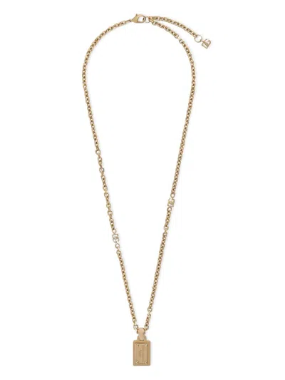 Dolce & Gabbana Logo-plaque Pendant Necklace In Gold