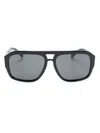 Dolce & Gabbana Logo-plaque Pilot-frame Sunglasses In Black