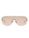 Dolce & Gabbana Logo-plaque Pilot-frame Sunglasses In Gold