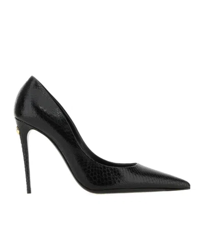 DOLCE & GABBANA DOLCE  GABBANA LOGO PLAQUE POINTED-TOE PUMPS