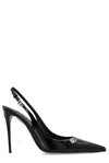 DOLCE & GABBANA DOLCE & GABBANA LOGO PLAQUE POINTED TOE SLINGBACKS