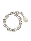 Dolce & Gabbana Logo-plaque Polished-finish Bracelet In Silver