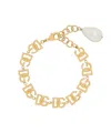 Dolce & Gabbana Logo-plaque Polished-finish Bracelet In Yellow