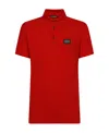 Dolce & Gabbana Polo Piquet Di Cotone Con Placca Logata In Red