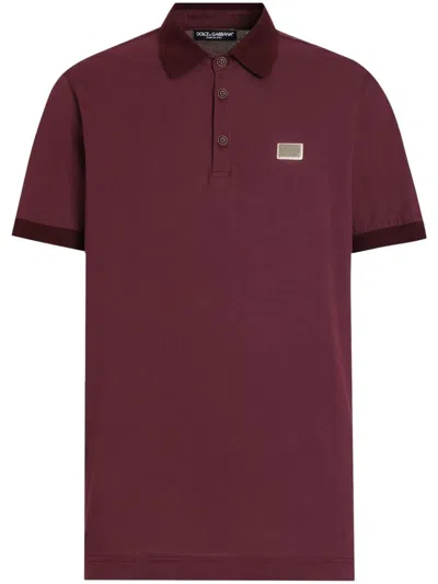 DOLCE & GABBANA LOGO-PLAQUE POLO SHIRT