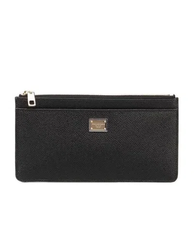 DOLCE & GABBANA DOLCE  GABBANA LOGO PLAQUE ZIPPED CARDHOLDER