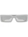 Dolce & Gabbana Logo-plaque Rectangle-frame Sunglasses In Grey
