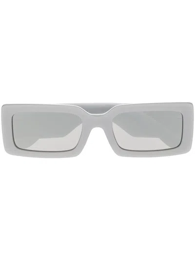 Dolce & Gabbana Logo-plaque Rectangle-frame Sunglasses In Grey