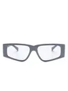 Dolce & Gabbana Logo-plaque Rectangle-frame Sunglasses In Grey