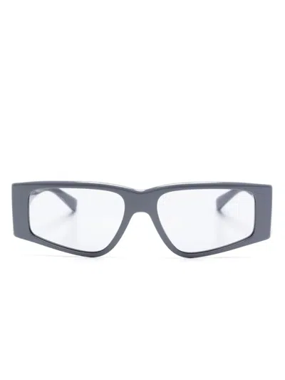 Dolce & Gabbana Logo-plaque Rectangle-frame Sunglasses In Grey