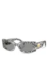 Dolce & Gabbana Logo Plaque Rectangular Sunglasses, 55mm In Black Lace